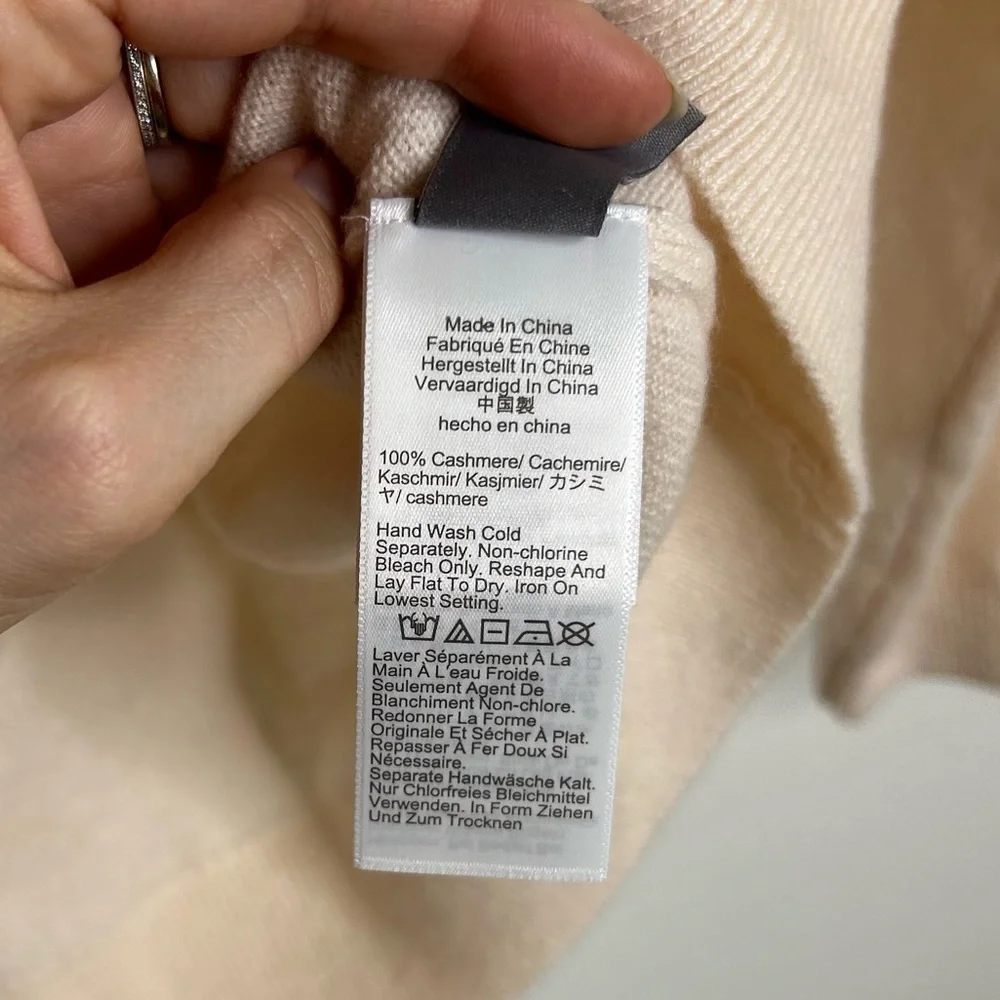 NWT J. Crew 100% Cashmere V - Neck Heathered Blush Oversized Sweater
